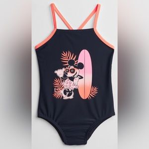 NWT NEW babyGap X Disney Toddler Sz2 Navy Surf Minnie Mouse One-Piece Swimsuit